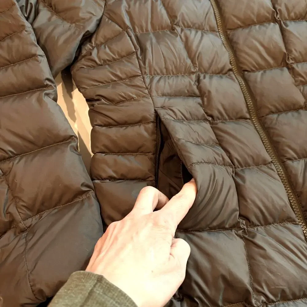 The North Face Puffer Jacket Womens Size Medium Green Transit II 550 Down *FLAW*
